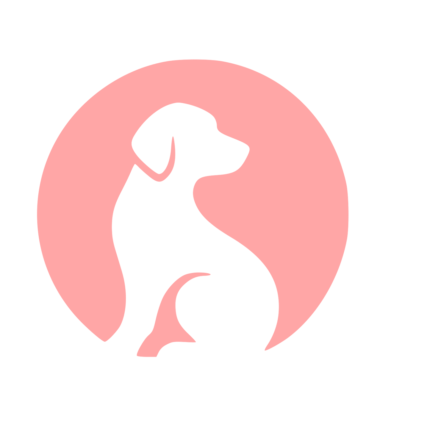 Negative Space Dog Logo #ffa6a6