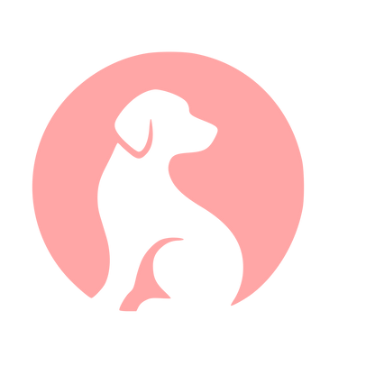 Negative Space Dog Logo #ffa6a6