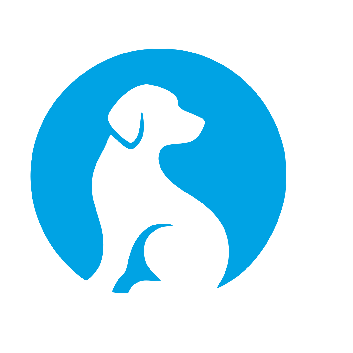 Negative Space Dog Logo #00a3e4