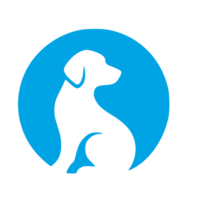Negative Space Dog Logo #00a3e4