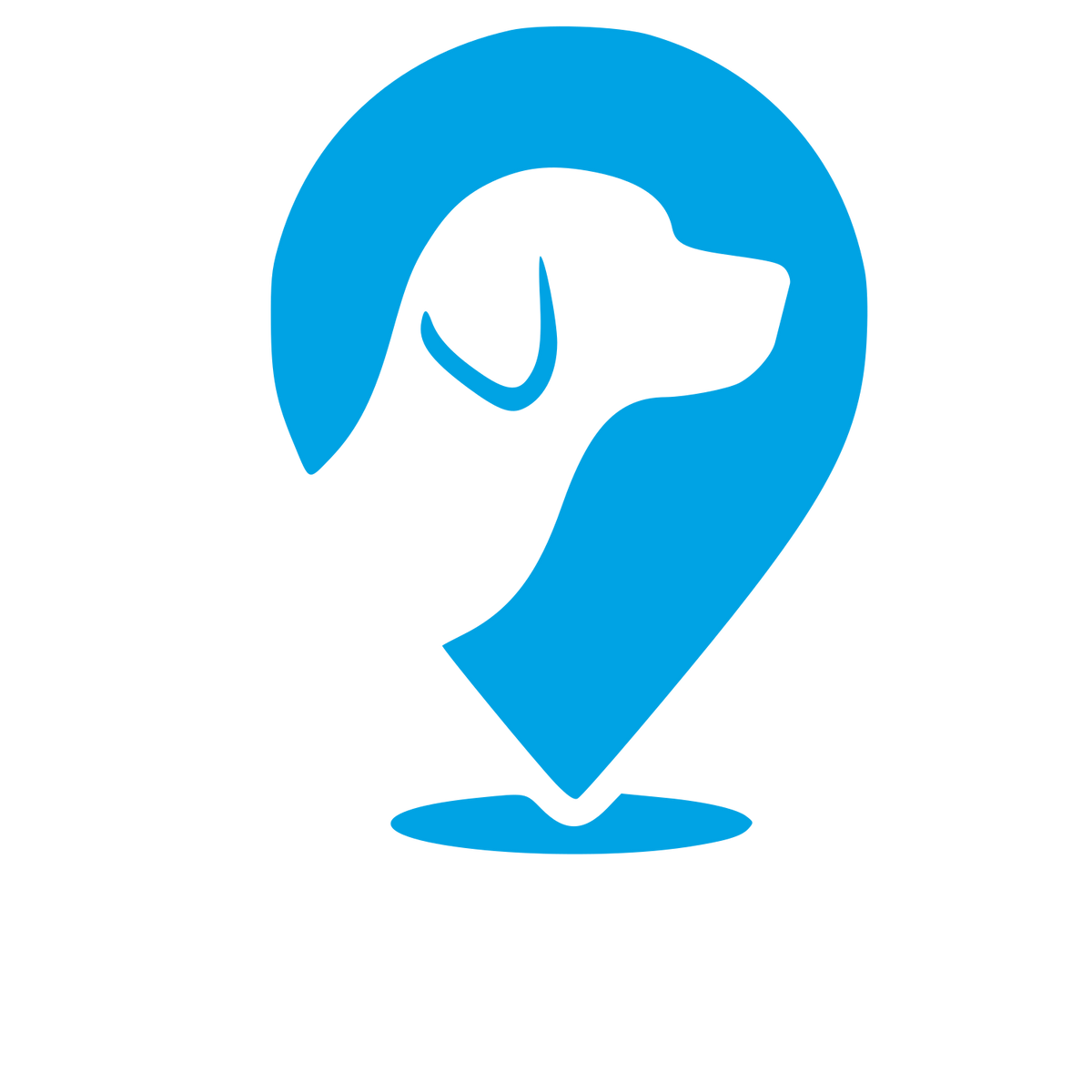 Dog Location Pin Logo #00a3e4