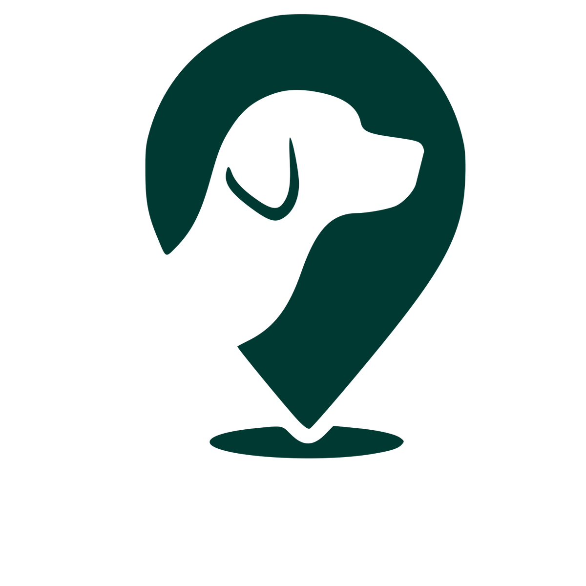 Dog Location Pin Logo #003932