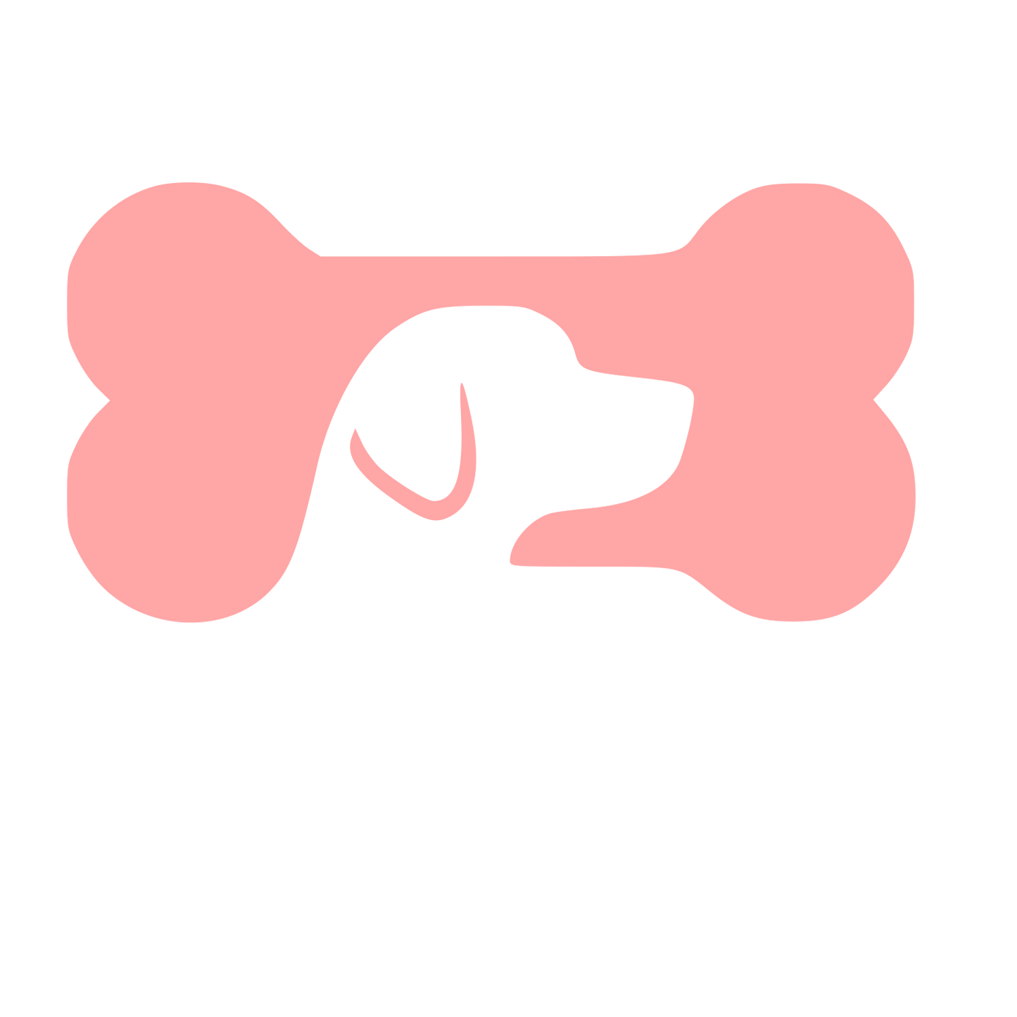 Dog Bone Negative Space Logo #ffa6a6