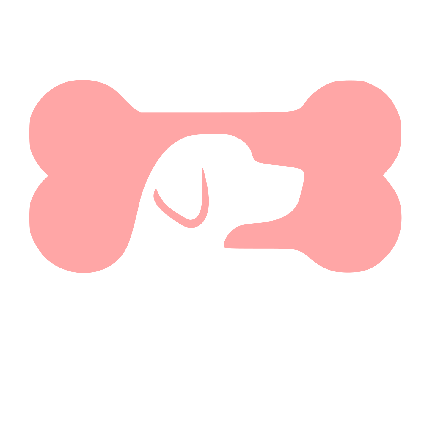Dog Bone Negative Space Logo #ffa6a6