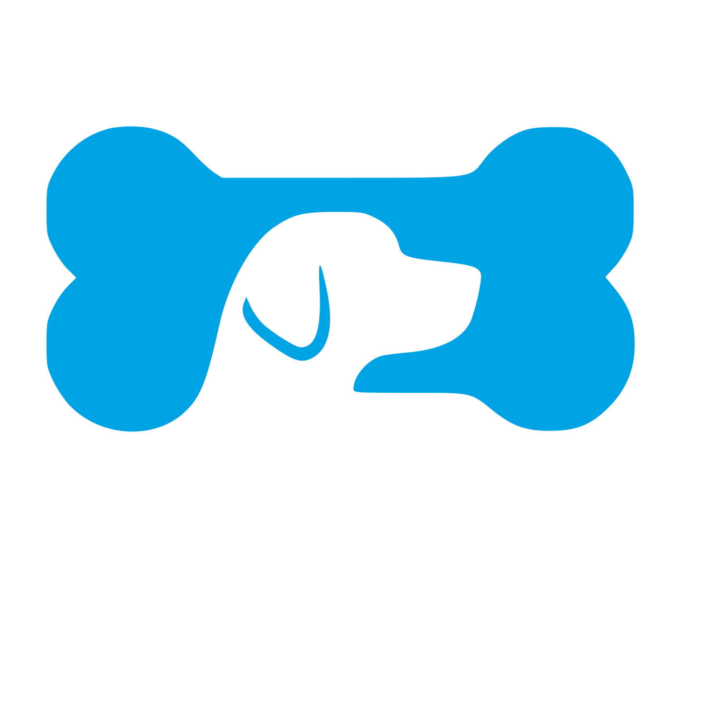 Dog Bone Negative Space Logo #00a3e4