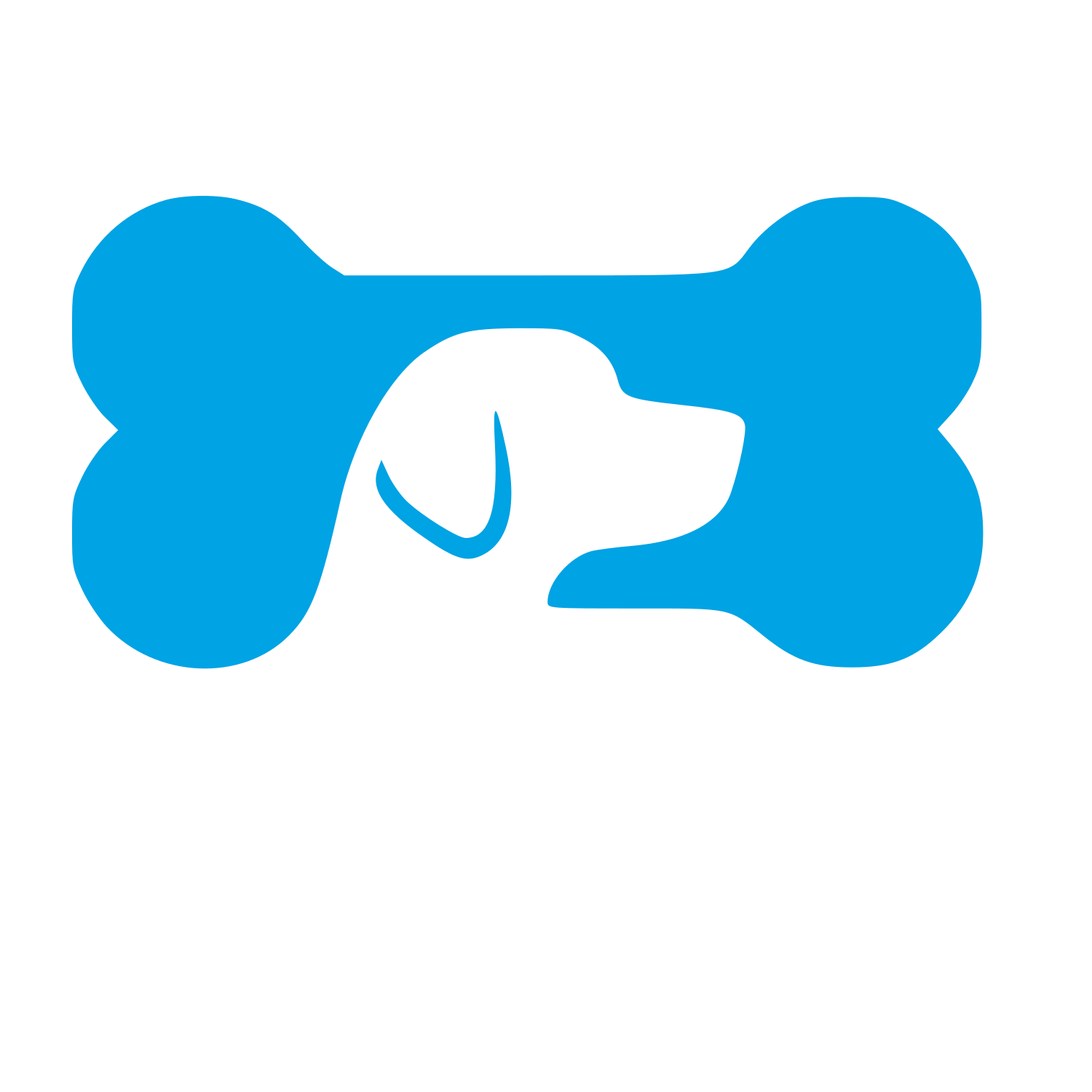 Dog Bone Negative Space Logo #00a3e4