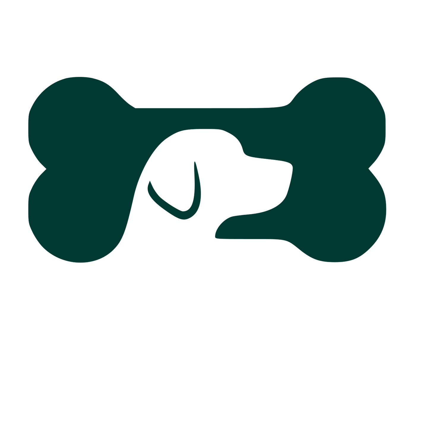 Dog Bone Negative Space Logo #003932