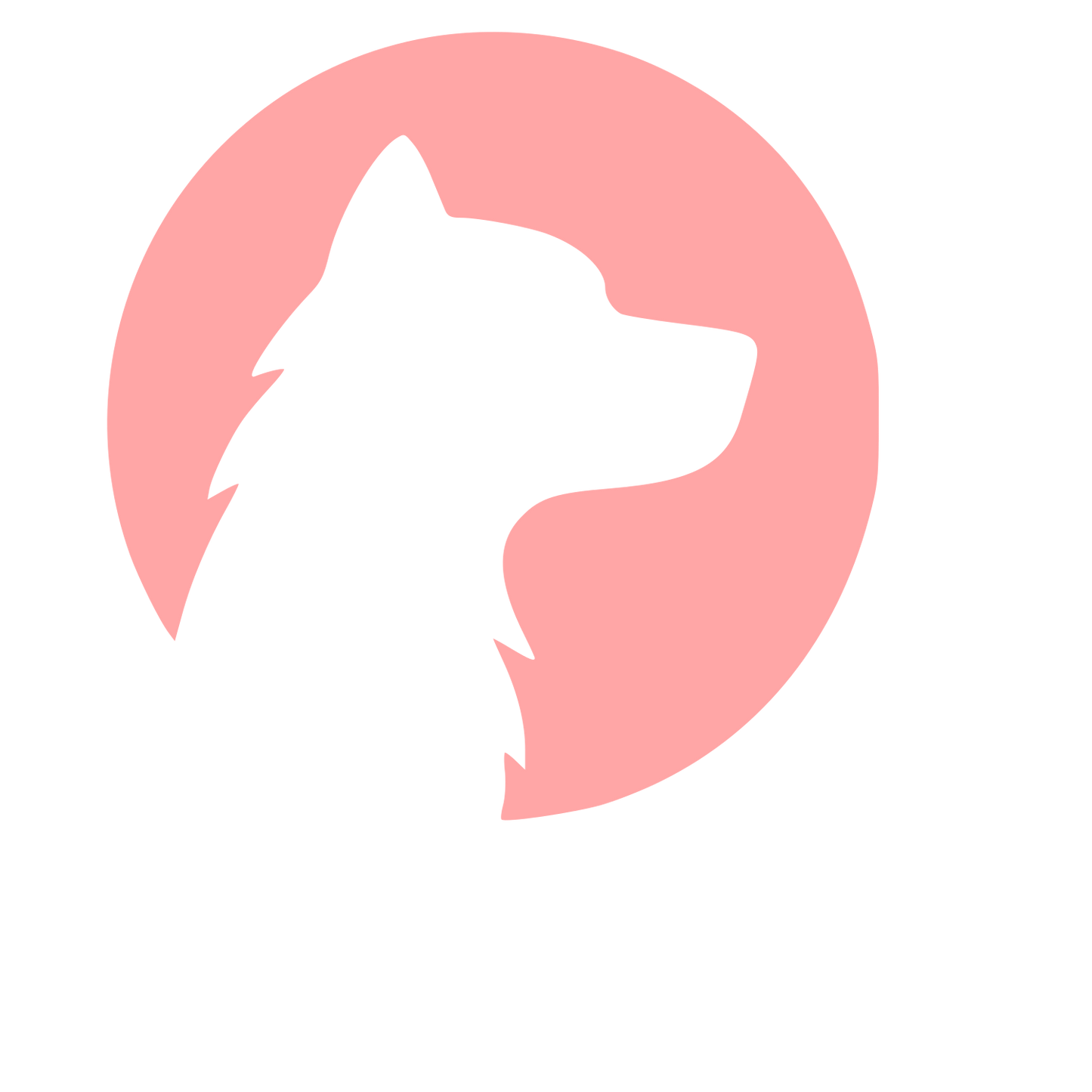 Negative Space Dog Logo #ffa6a6