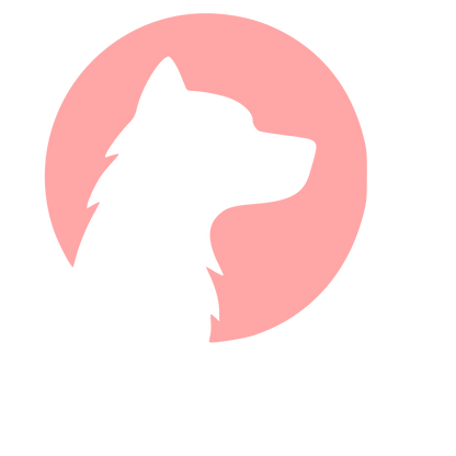 Negative Space Dog Logo #ffa6a6