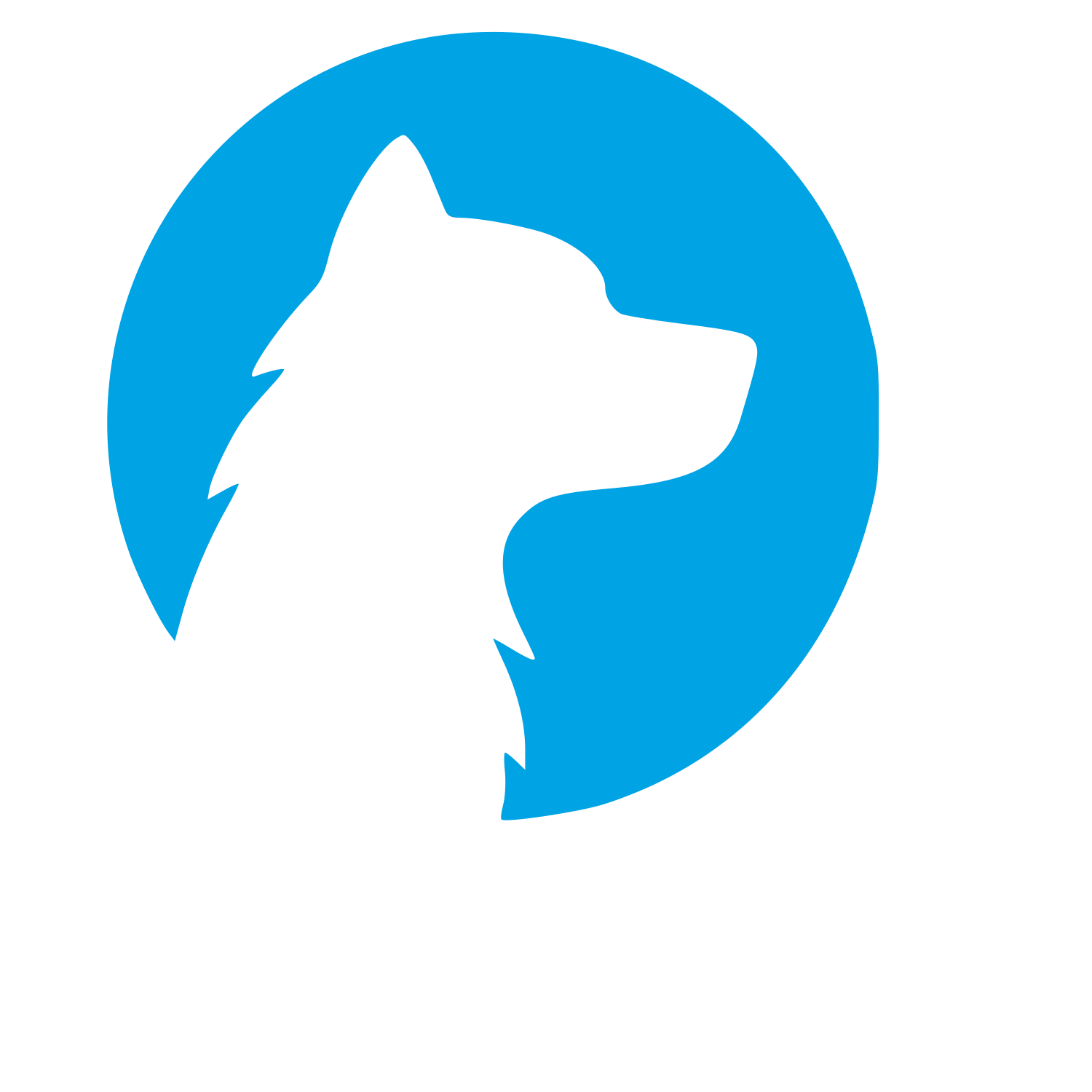 Negative Space Dog Logo #00a3e4