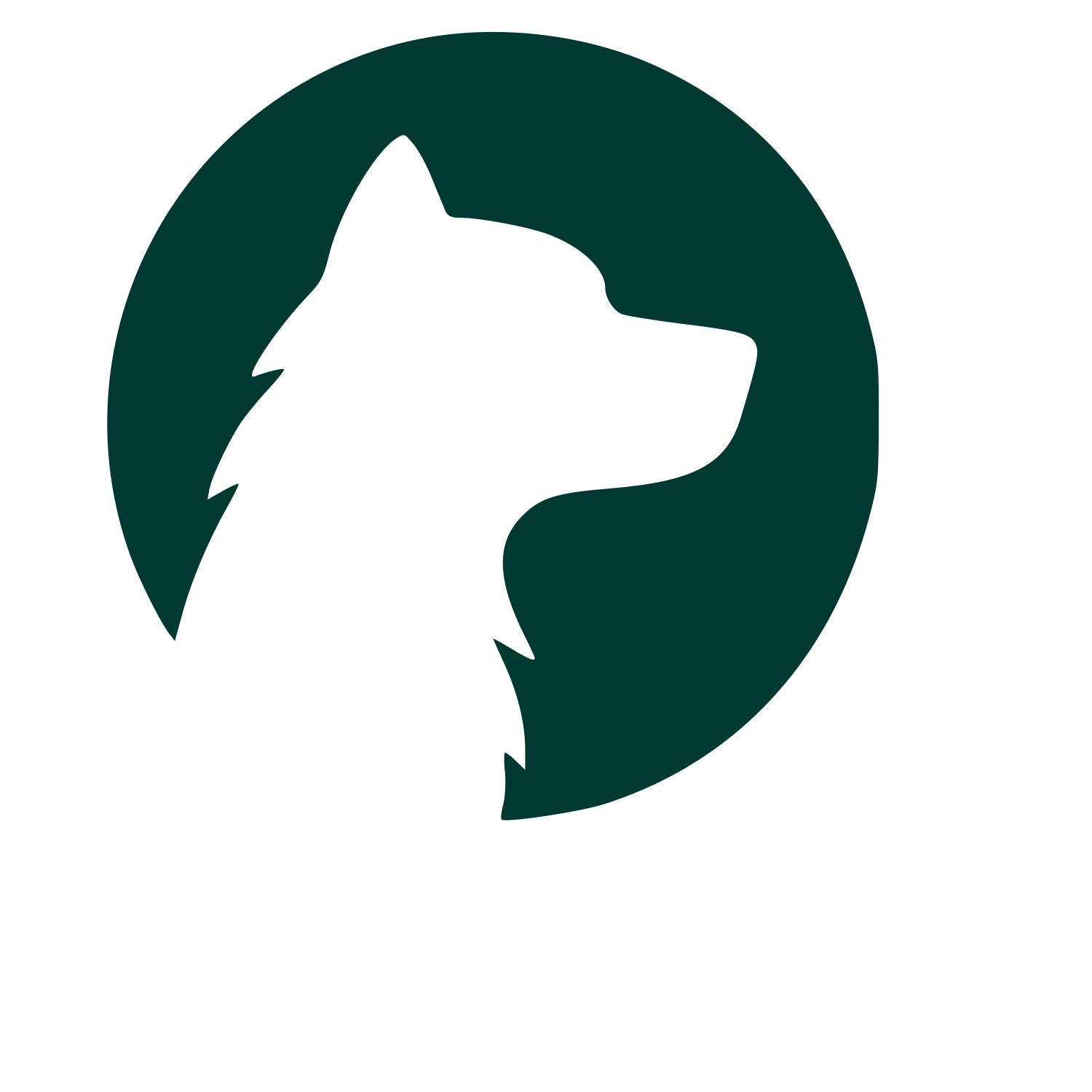 Negative Space Dog Logo #003932