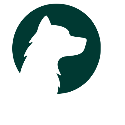 Negative Space Dog Logo #003932