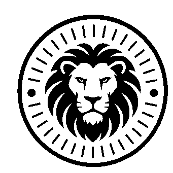 Lion Stamp Badge Logo