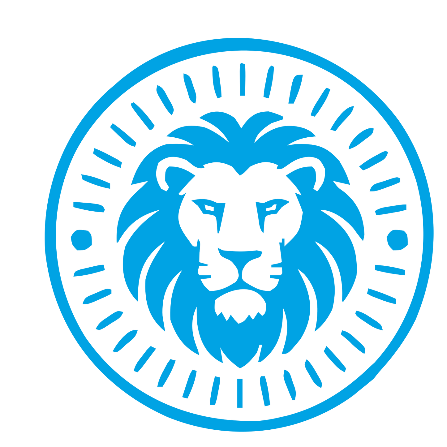 Lion Stamp Badge Logo #00a3e4