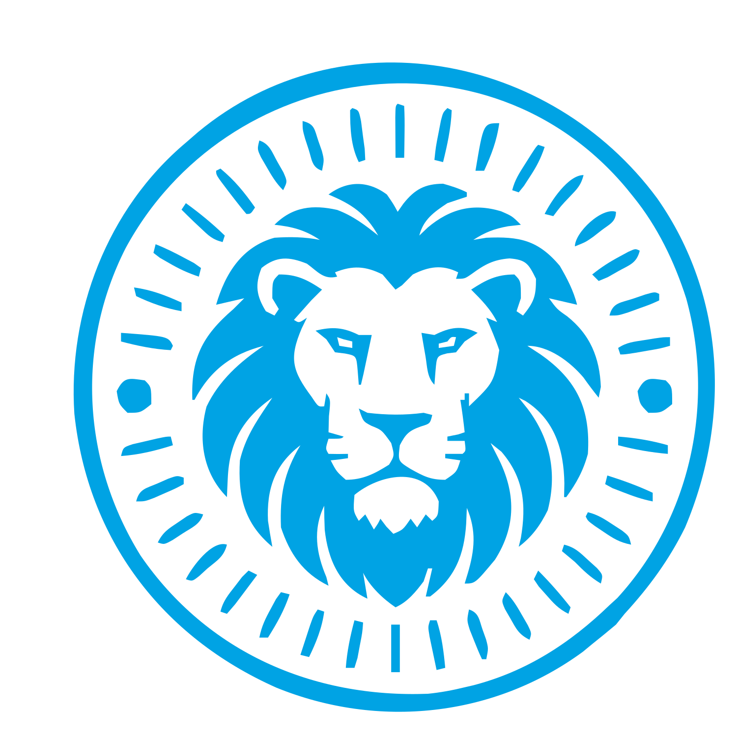Lion Stamp Badge Logo #00a3e4
