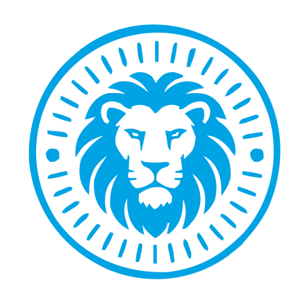 Lion Stamp Badge Logo #00a3e4