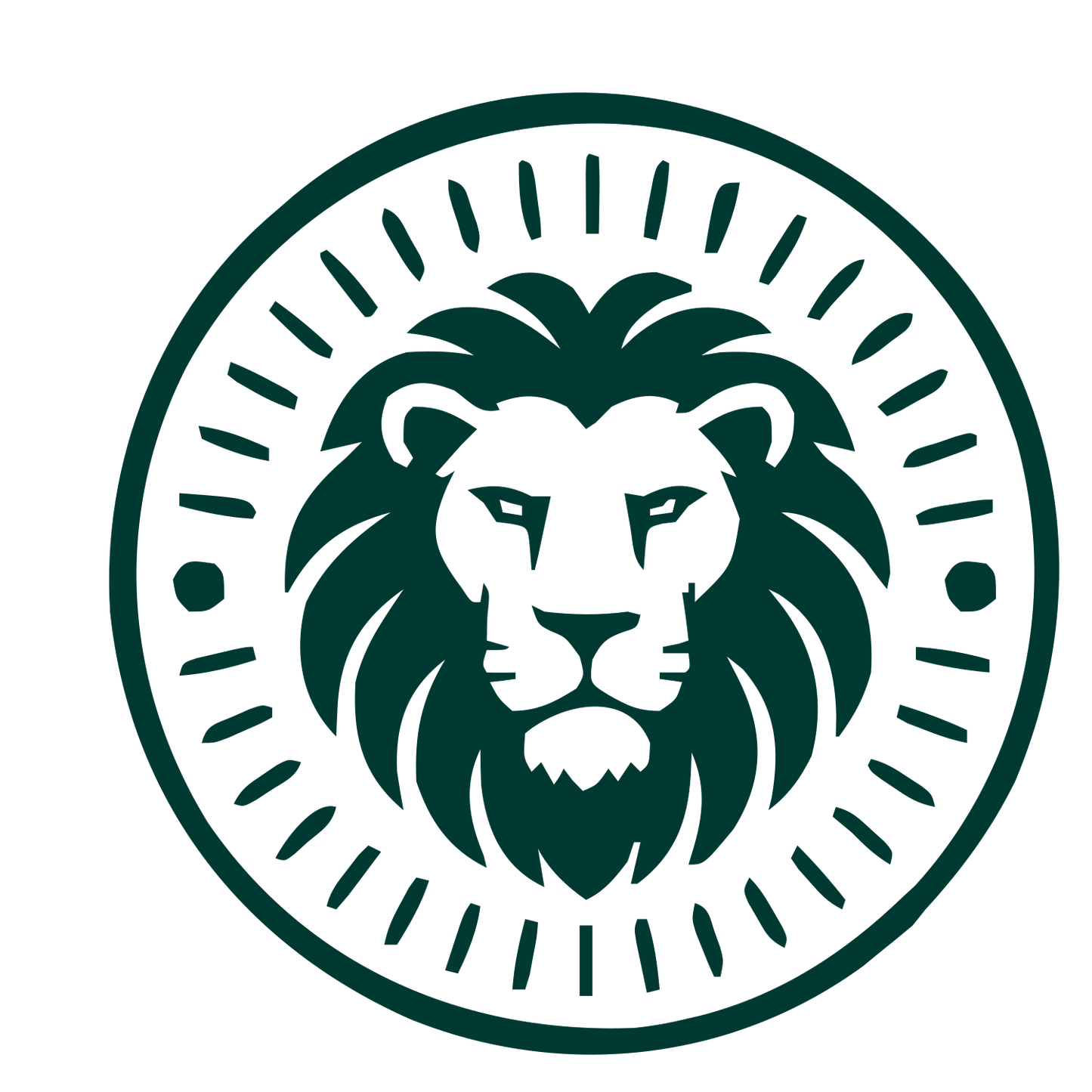 Lion Stamp Badge Logo #003932