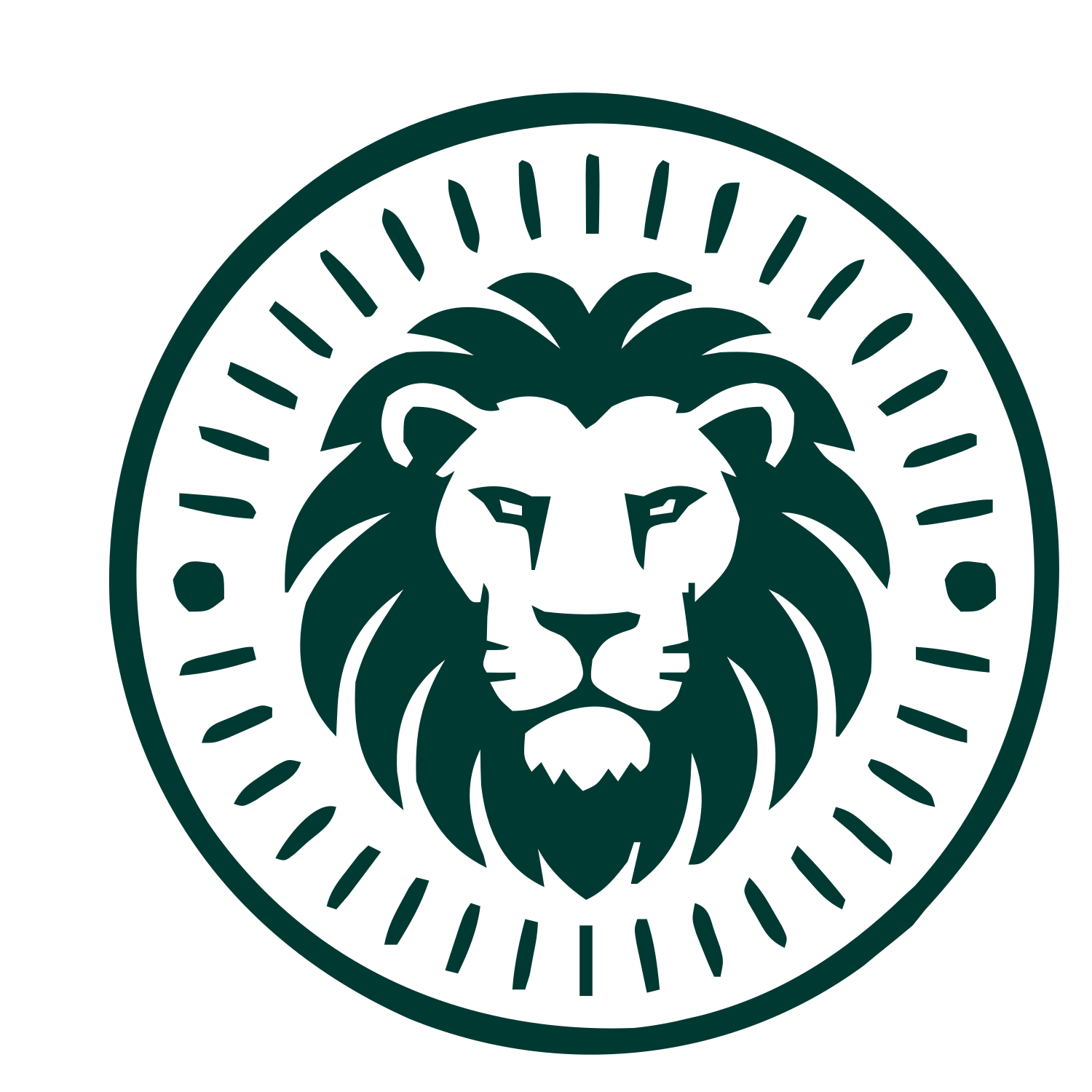 Lion Stamp Badge Logo #003932