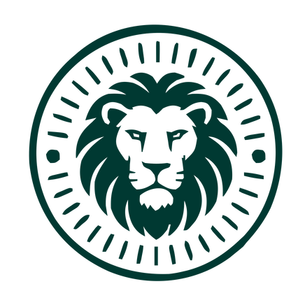 Lion Stamp Badge Logo #003932