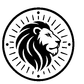 Lion Head Stamp Badge Logo