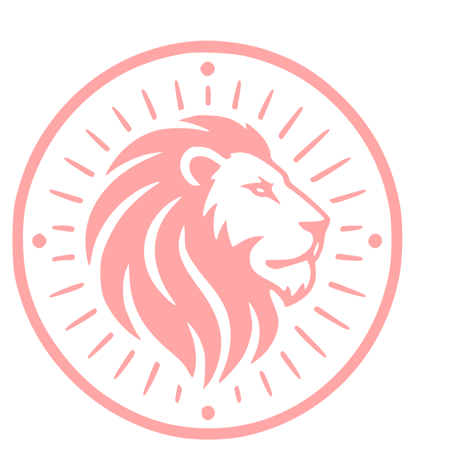 Lion Head Stamp Badge Logo #ffa6a6