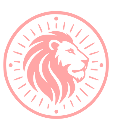 Lion Head Stamp Badge Logo #ffa6a6