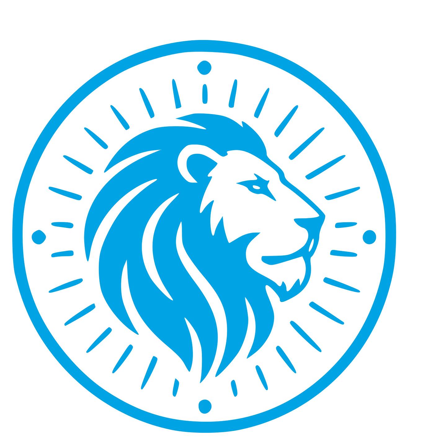 Lion Head Stamp Badge Logo #00a3e4
