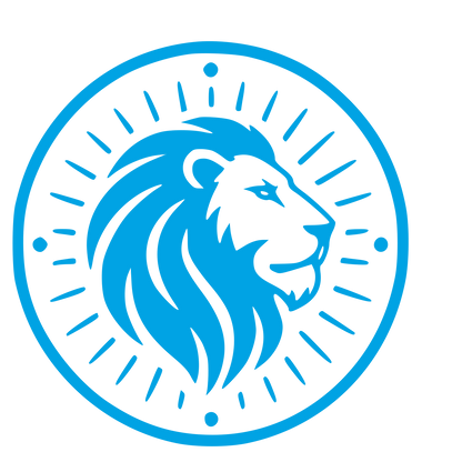 Lion Head Stamp Badge Logo #00a3e4