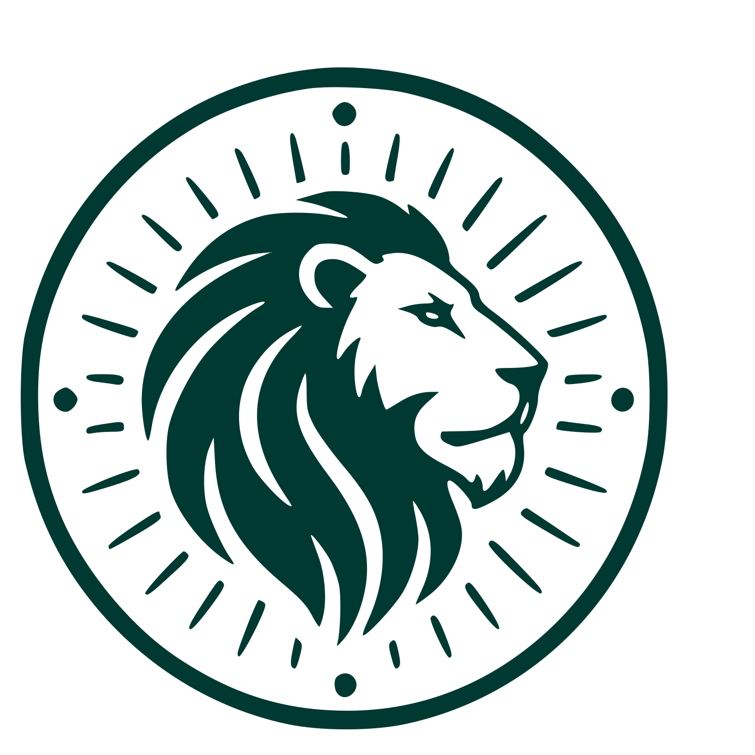 Lion Head Stamp Badge Logo #003932