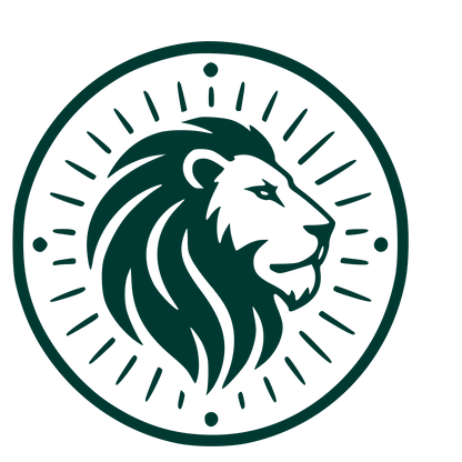 Lion Head Stamp Badge Logo #003932
