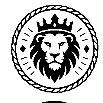 Lion Crown Stamp Badge Logo