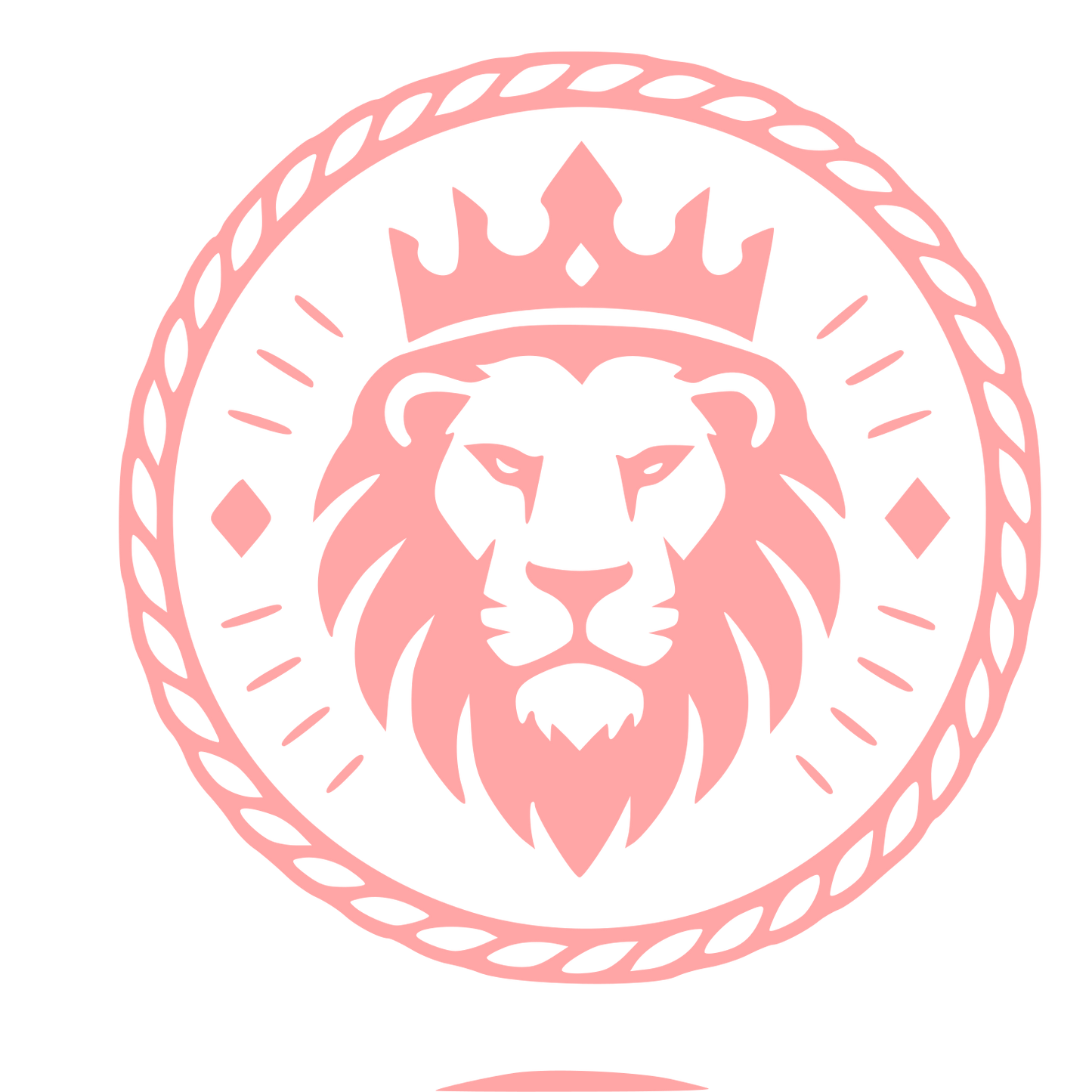 Lion Crown Stamp Badge Logo #ffa6a6