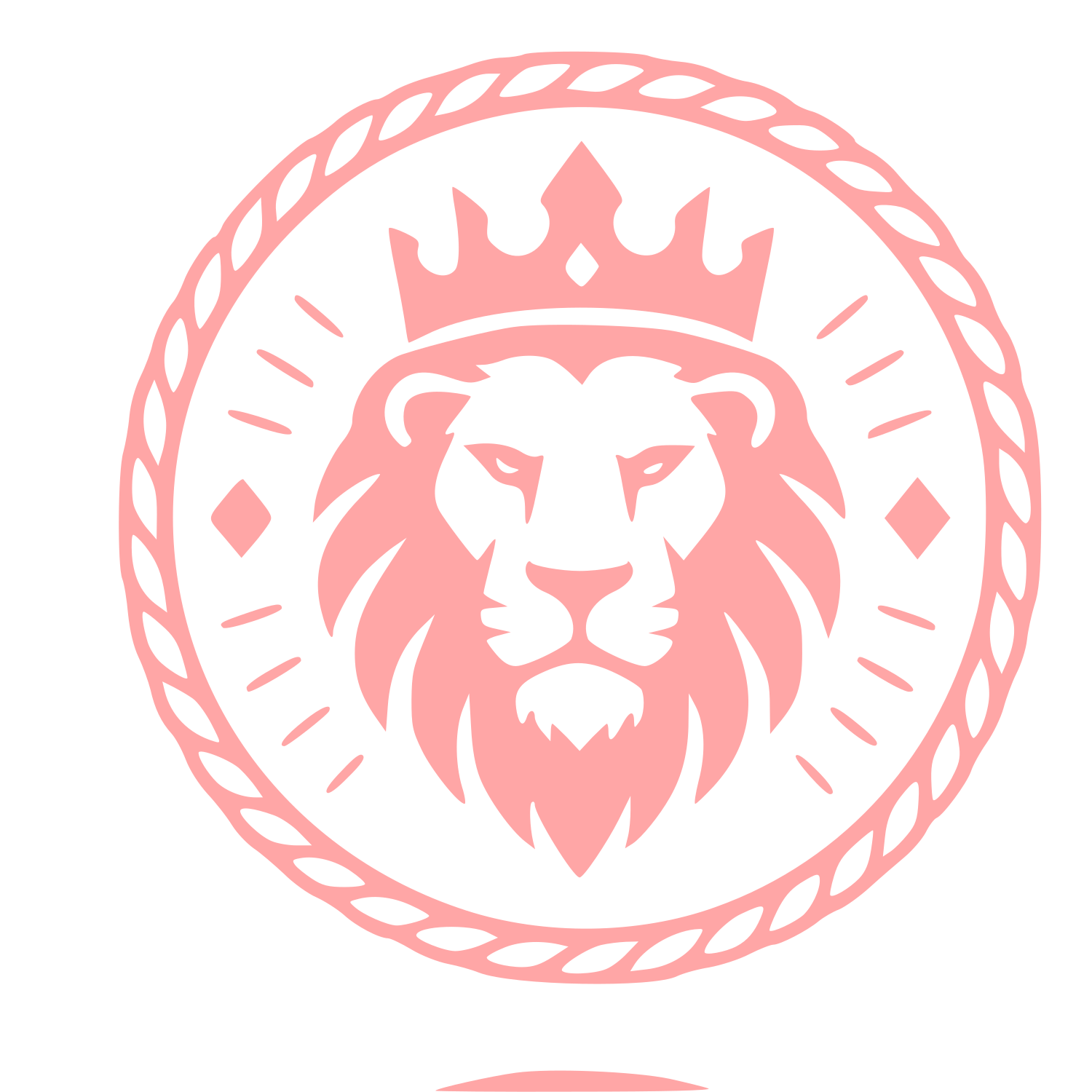 Lion Crown Stamp Badge Logo #ffa6a6