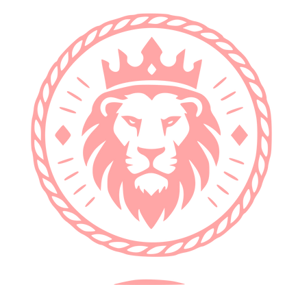 Lion Crown Stamp Badge Logo #ffa6a6