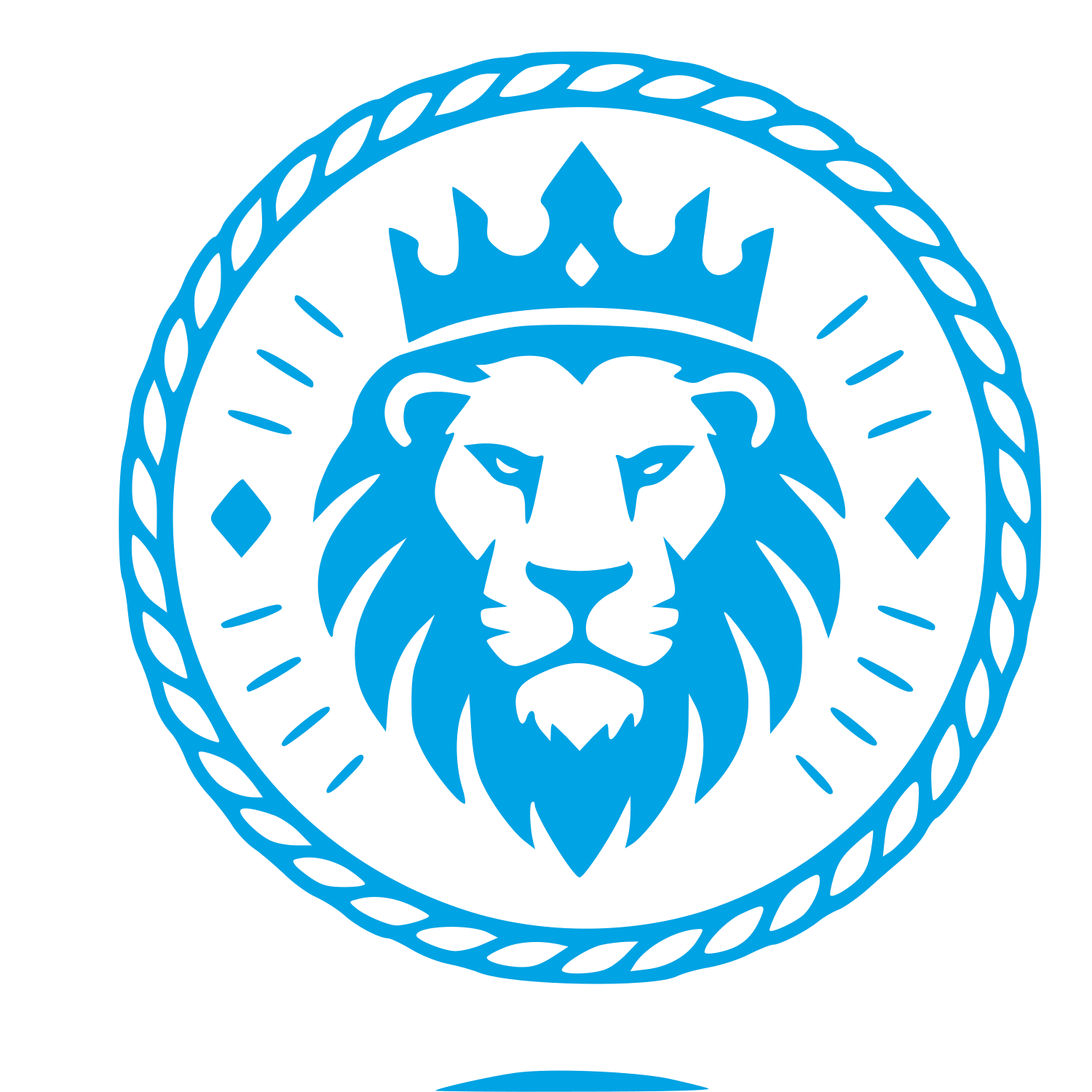 Lion Crown Stamp Badge Logo #00a3e4