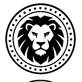 Lion Head Stamp Badge Logo