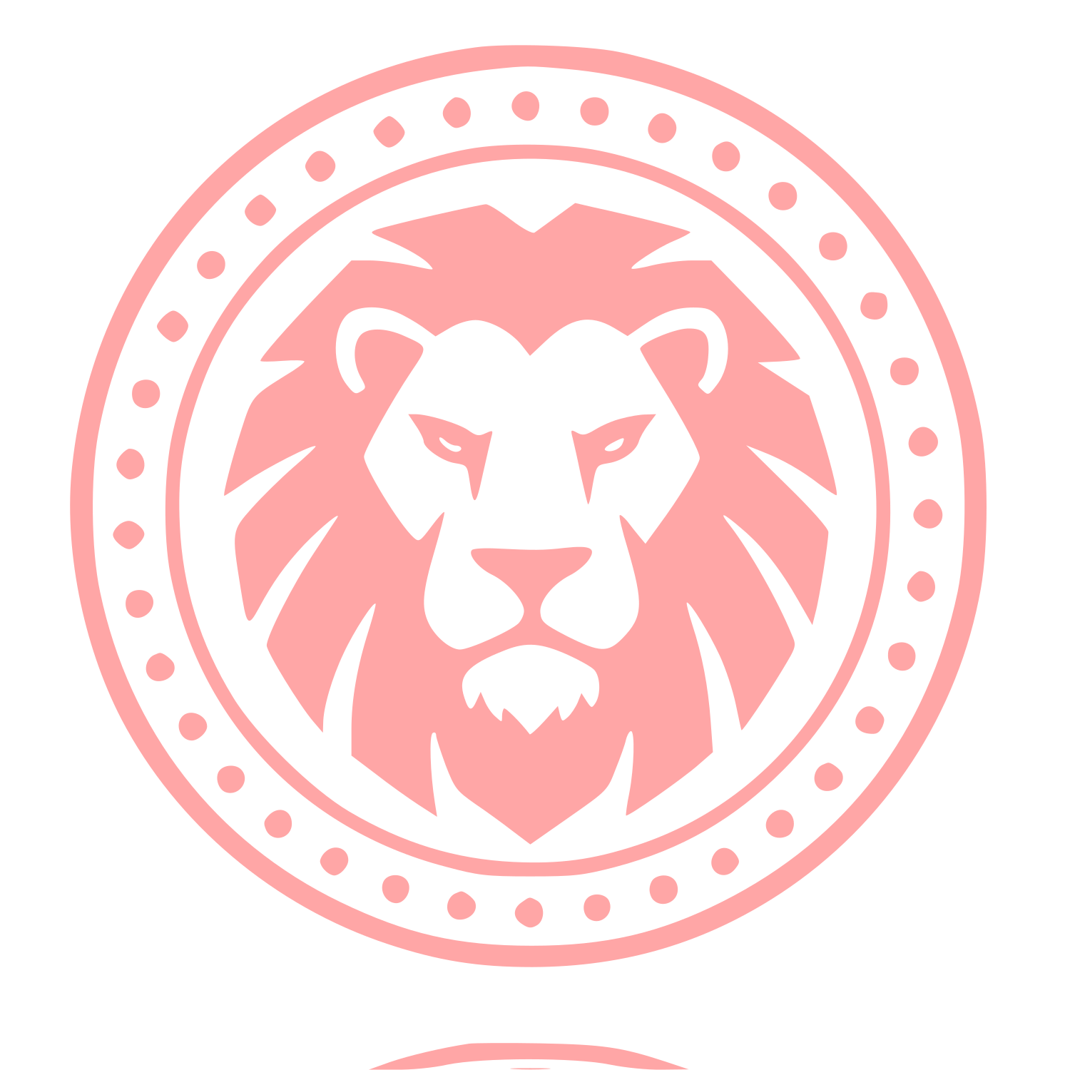 Lion Head Stamp Badge Logo #ffa6a6