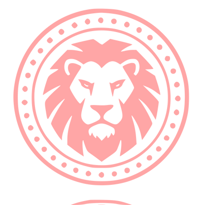 Lion Head Stamp Badge Logo #ffa6a6