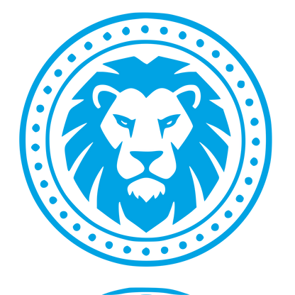 Lion Head Stamp Badge Logo #00a3e4