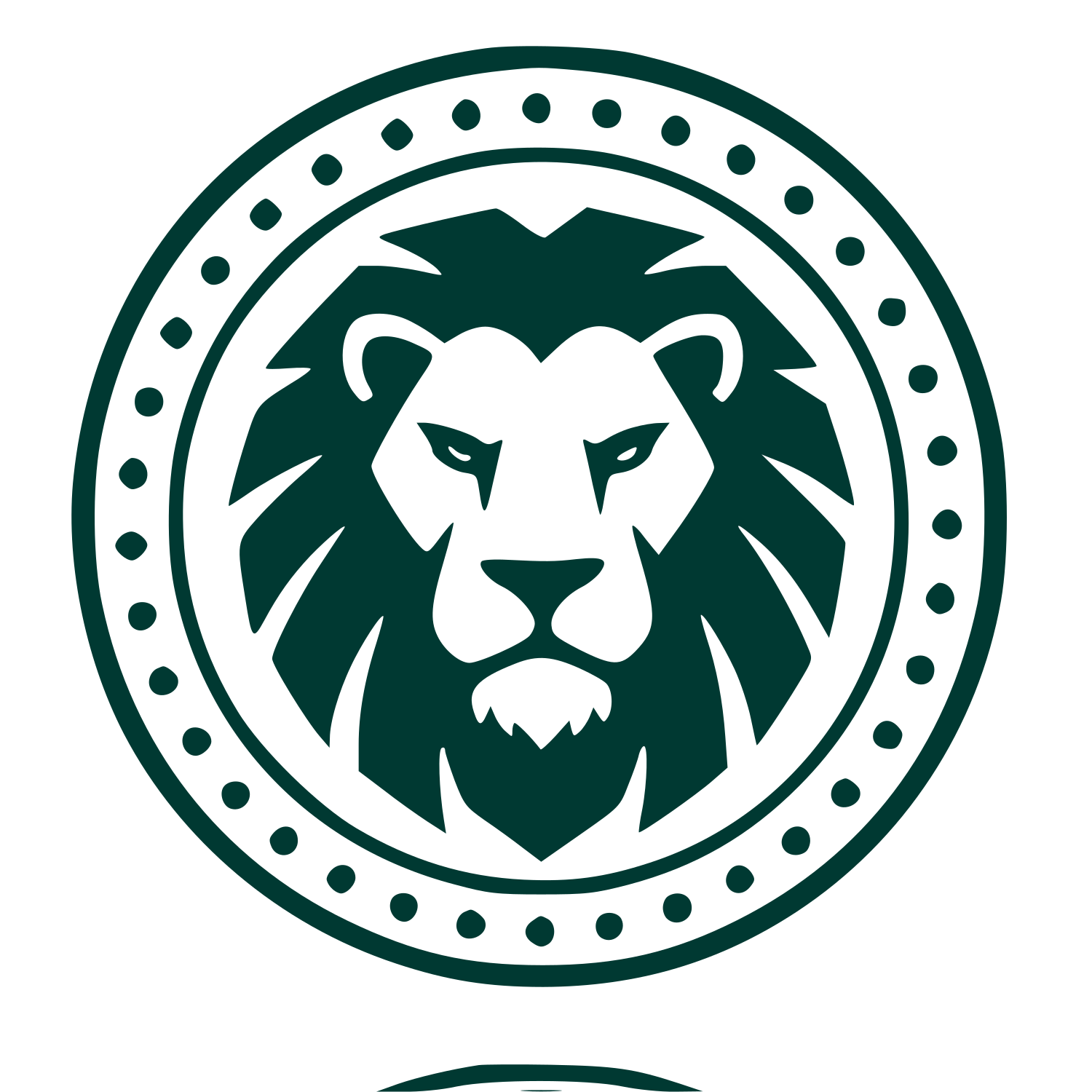 Lion Head Stamp Badge Logo #003932