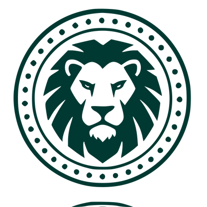 Lion Head Stamp Badge Logo #003932