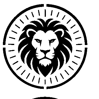 Lion Head Stamp Badge Logo