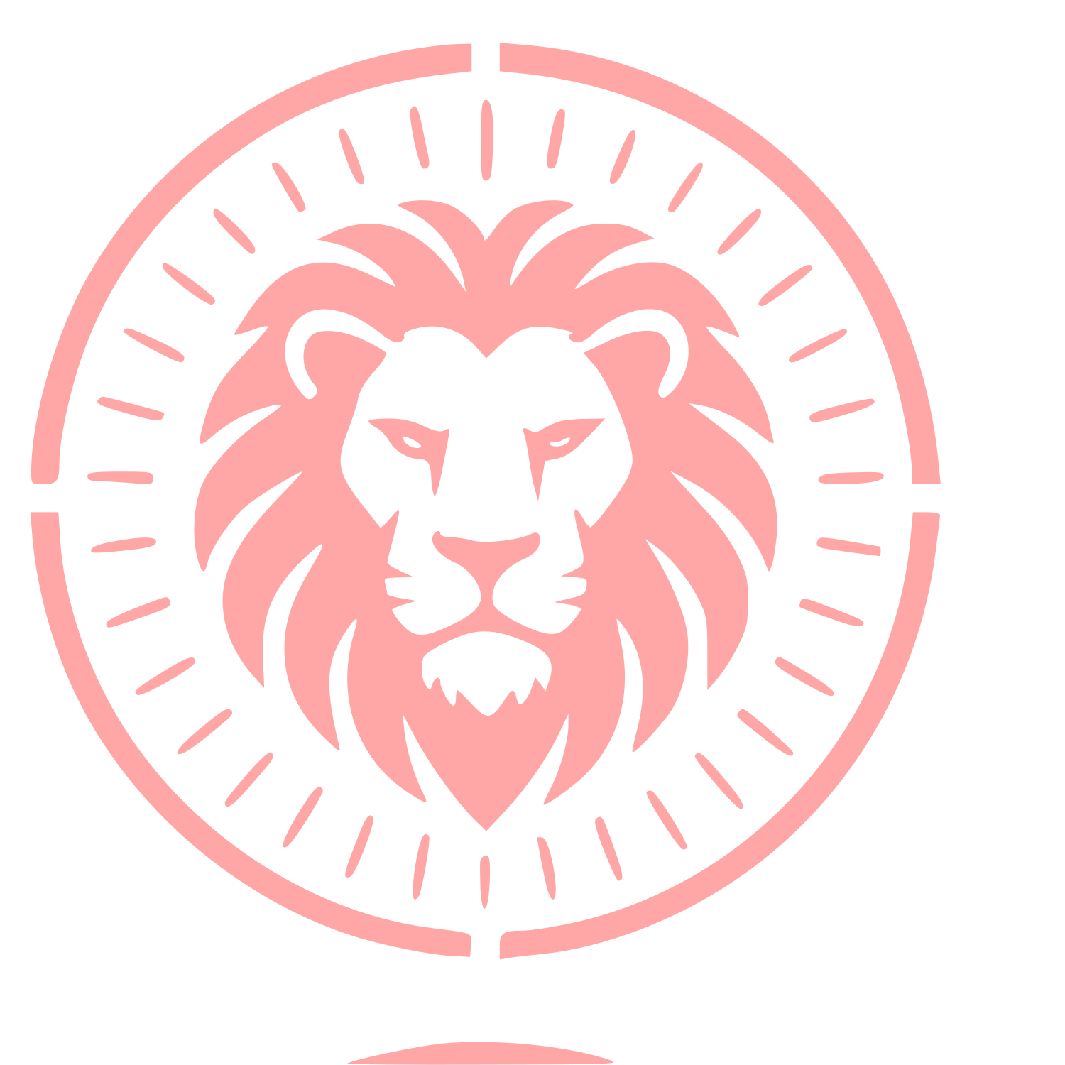 Lion Head Stamp Badge Logo #ffa6a6