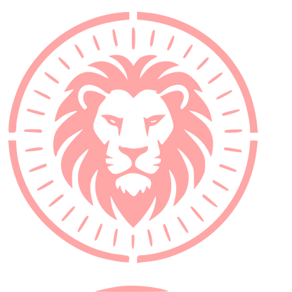 Lion Head Stamp Badge Logo #ffa6a6