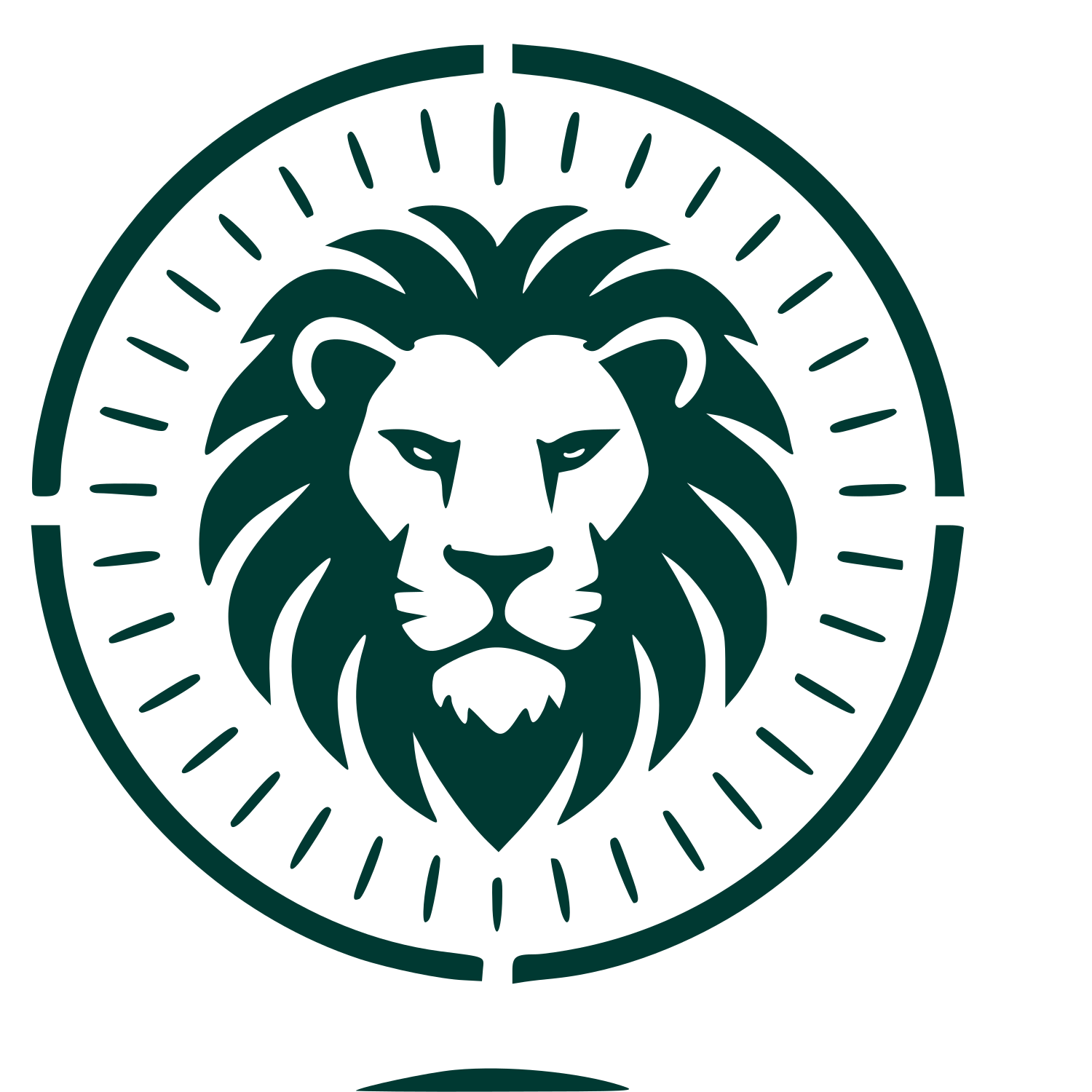 Lion Head Stamp Badge Logo #003932
