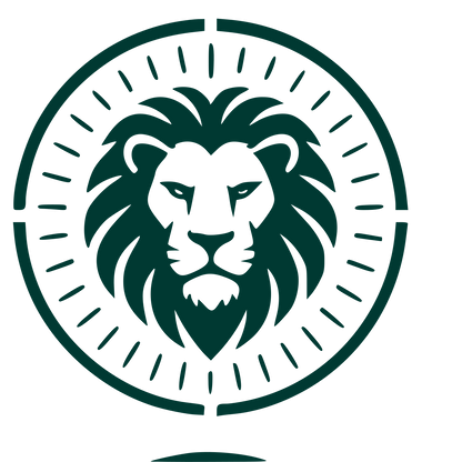 Lion Head Stamp Badge Logo #003932
