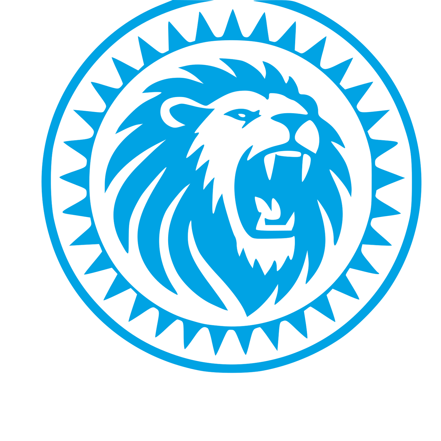 Lion Stamp Badge Logo #00a3e4
