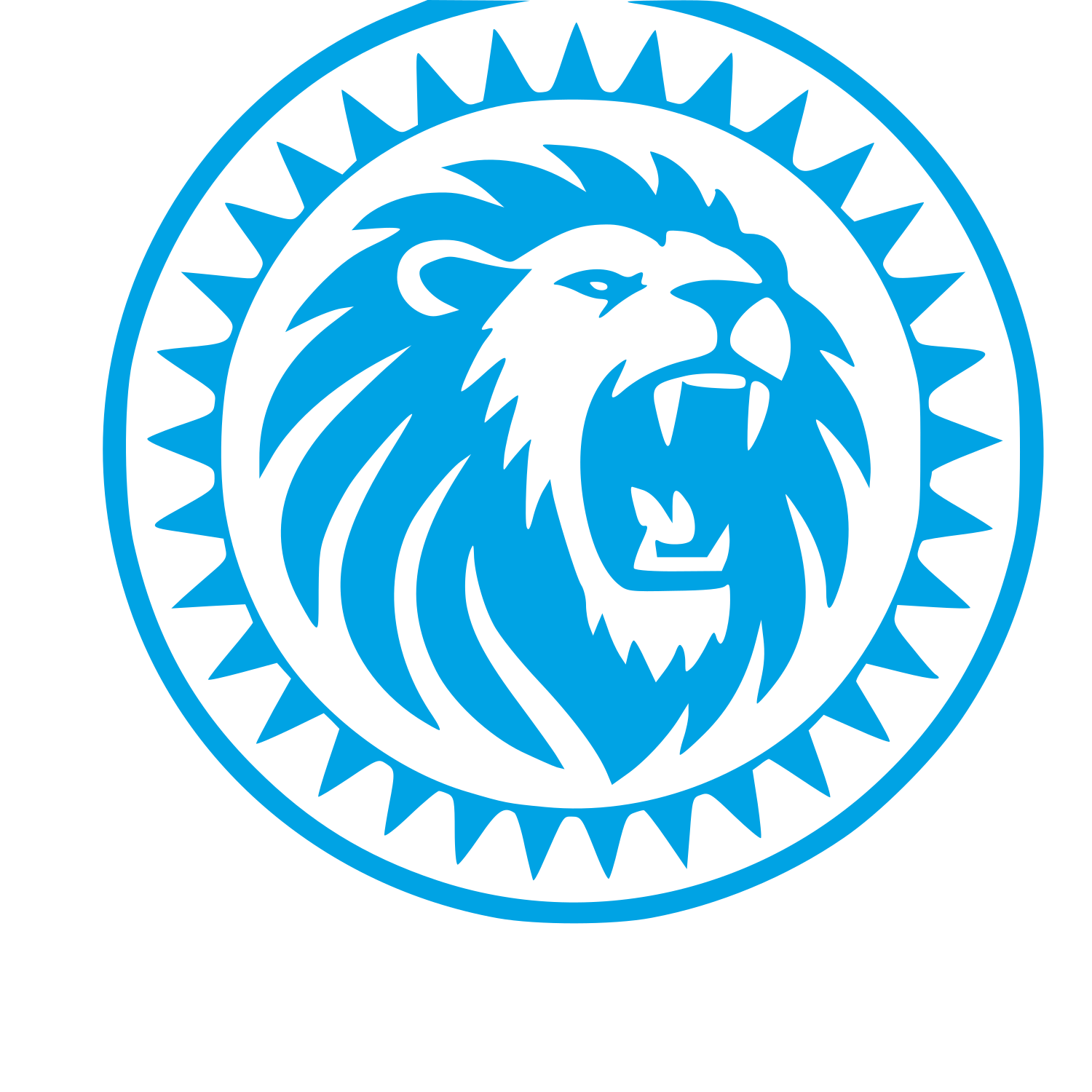 Lion Stamp Badge Logo #00a3e4