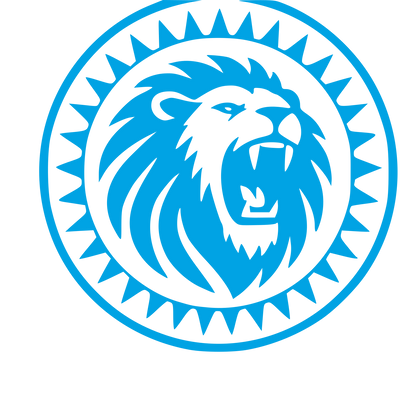Lion Stamp Badge Logo #00a3e4