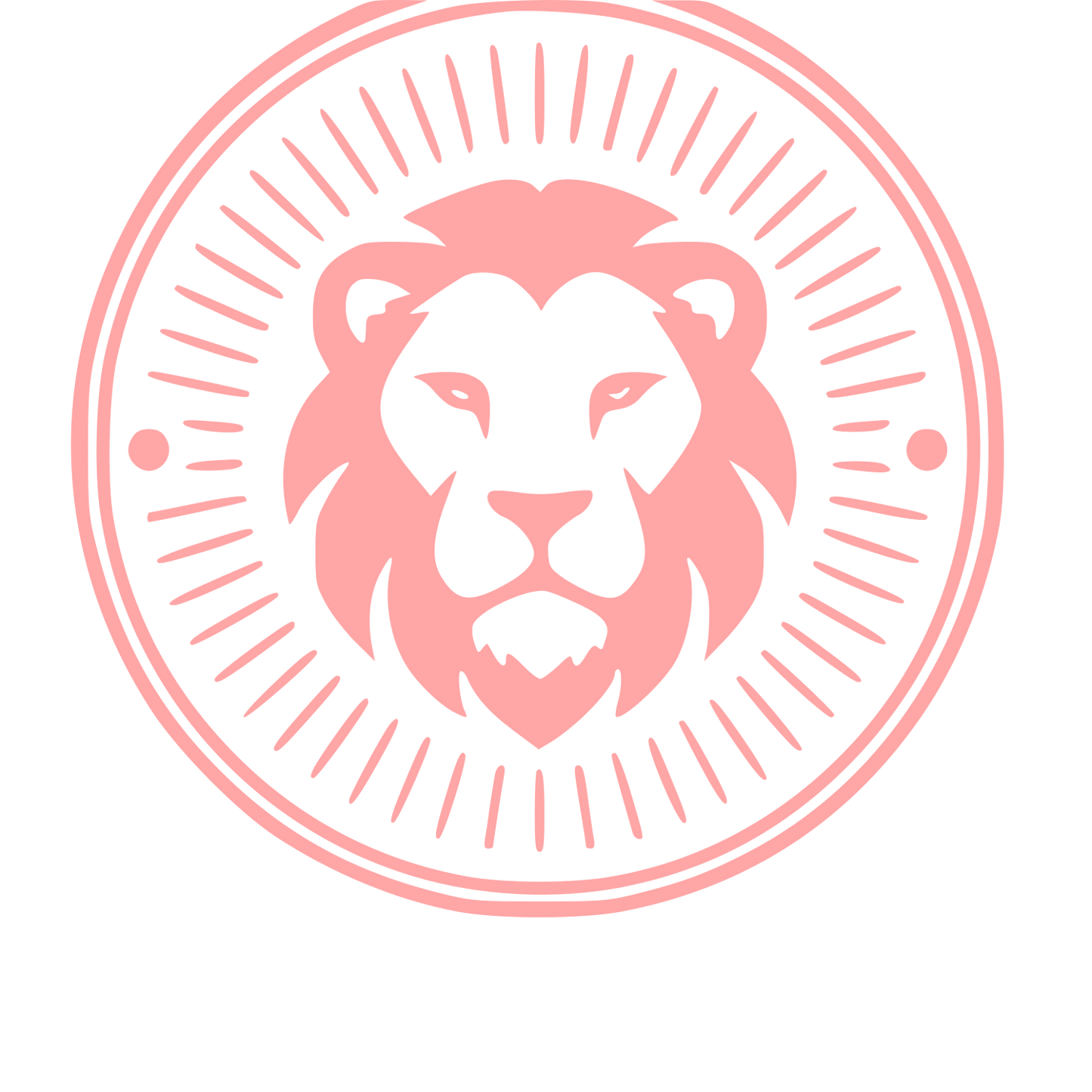 Lion Badge Stamp Logo #ffa6a6
